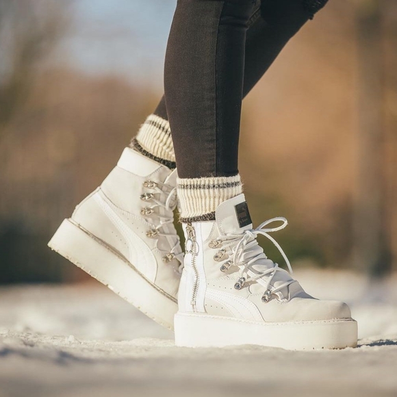 PUMA x FENty Rihanna LaceUp Combat Boots - White - Picture 12 of 12